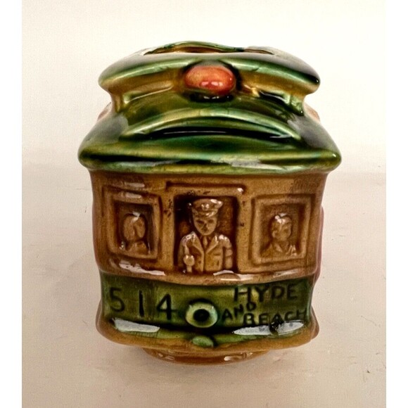 San Francisco Trolley Cable Car 514 Powell & Hyde/Mason Ceramic Planter - Picture 6 of 11